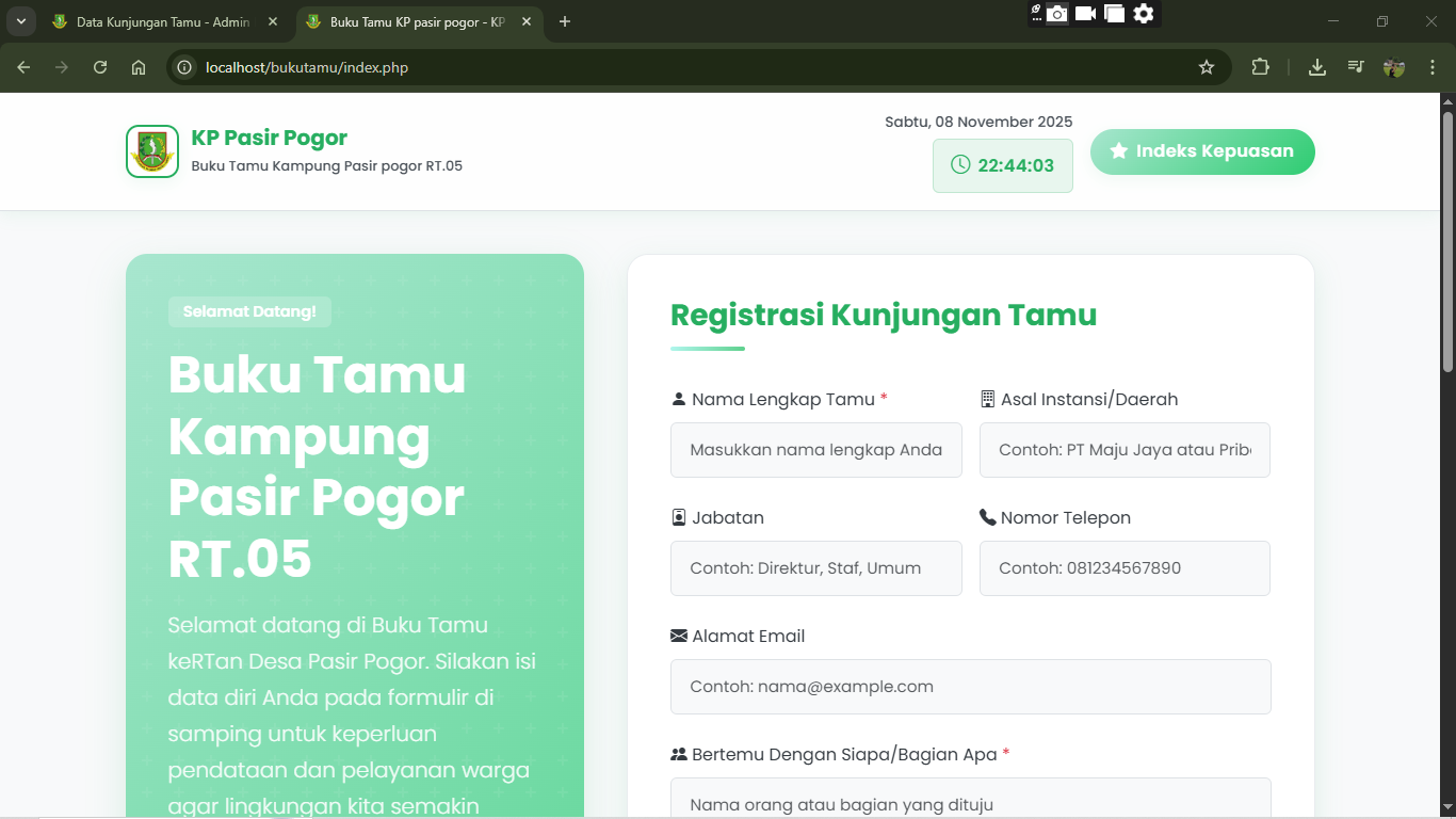 Website Buku Tamu Paspor